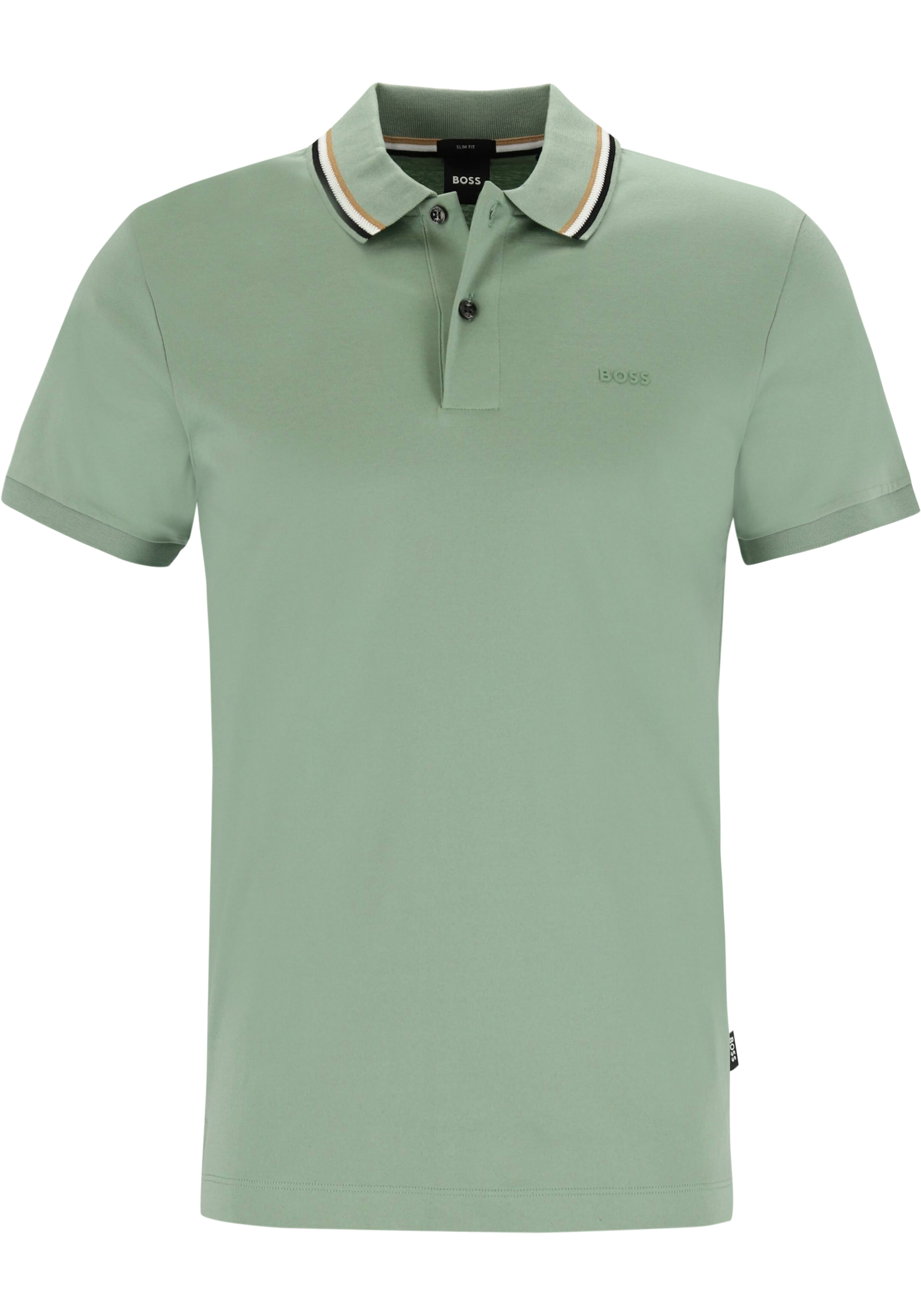 BOSS Penrose slim fit polo, jersey, groen